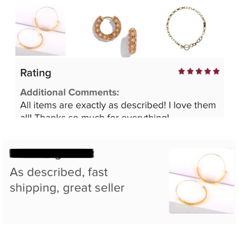 🍋2/$30 New Anthro Gold Annelise Hoop Earrings - Picture 5 of 6